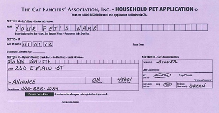 Household Pet Recording - The Cat Fanciers' Association, Inc